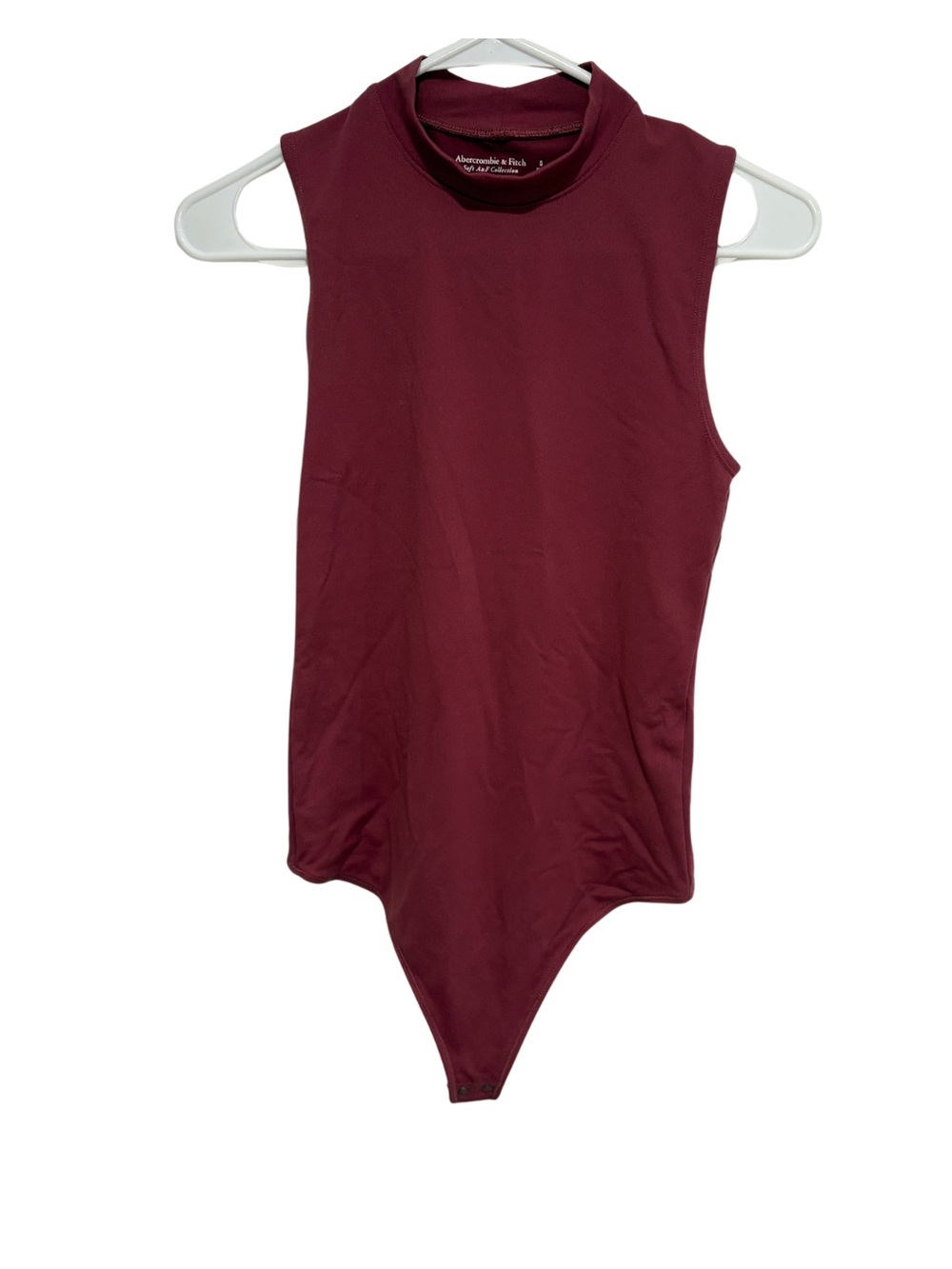 Abercrombie & Fitch Mock Neck Red Wine Bodysuit - Picture 4 of 8